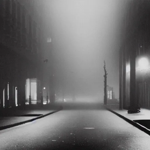 Prompt: !dream berlin streets 1991 at night, mist, cars , eerie atmosphere