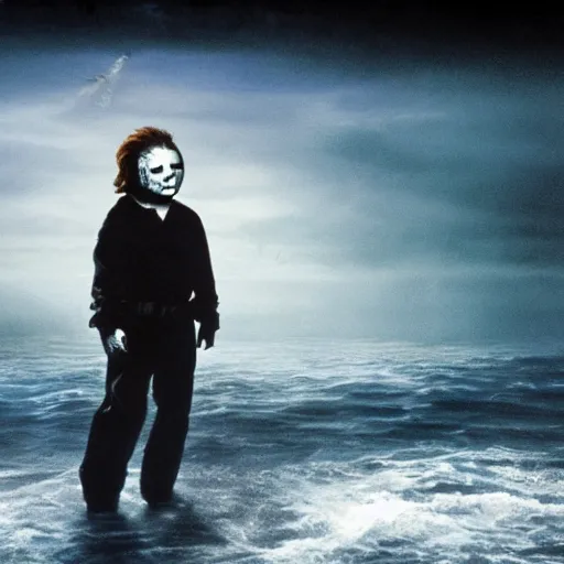 Image similar to michael myers in ocean