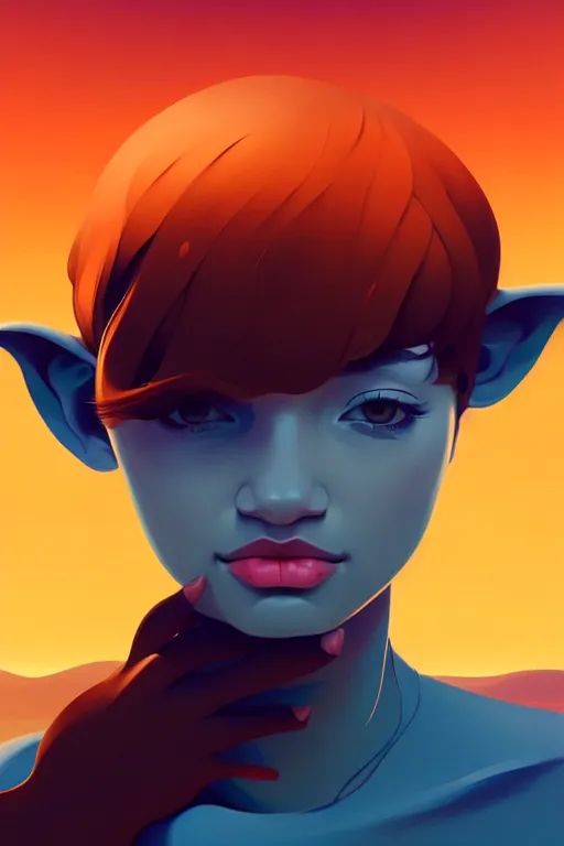 Image similar to cow, desert colors, smooth face, centered median photoshop filter cutout vector behance hd by artgerm, jesper ejsing, by rhads, makoto shinkai and lois van baarle, ilya kuvshinov, rossdraws, illustration, art by ilya kuvshinov and gustav klimt
