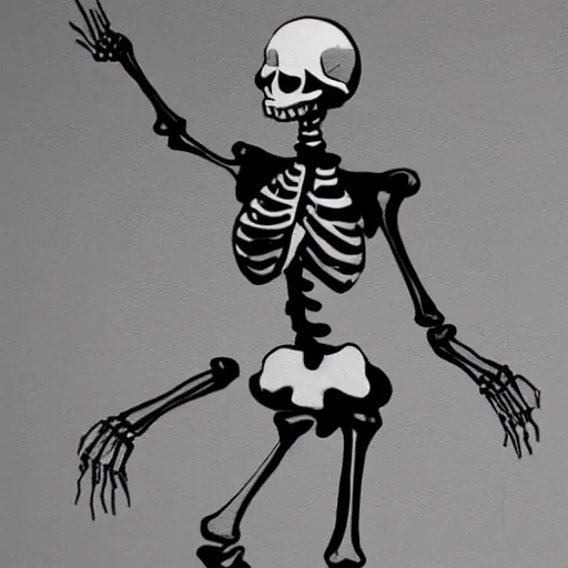 Image similar to a beautiful skeleton dancing