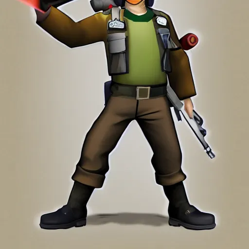 Image similar to scout from team fortress 2 in the style of kazuma kaneko