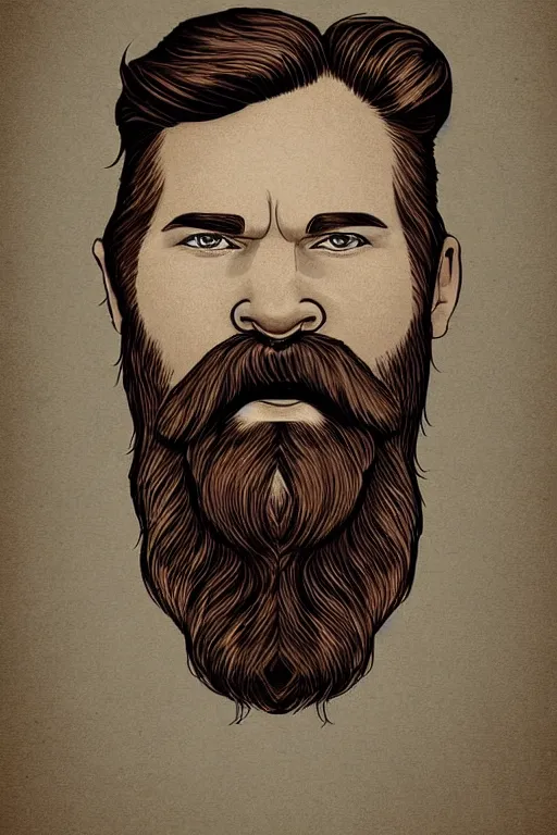 Image similar to an illustration of a portrait of a respectable dignified 3 0 ish pentecostal preacher with kind eyes and red beard and hair in the style of art - deco artwork art by kyle ferrin and loish!, digital art, highly detailed, intricate, sharp focus, trending on artstation hq, deviantart, 4 k uhd image