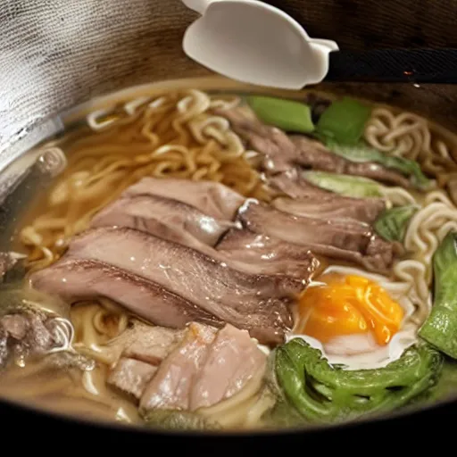 Image similar to highly detailed close up of gordon ramsay cooking ramen in a washing machine