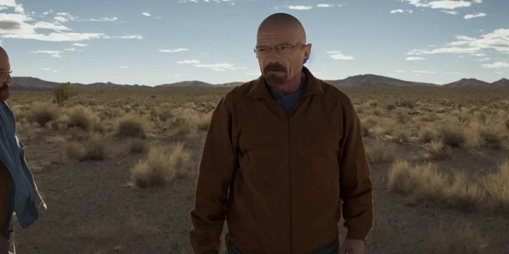 Prompt: walter white in'better call saul'( 2 0 1 5 ), movie still frame