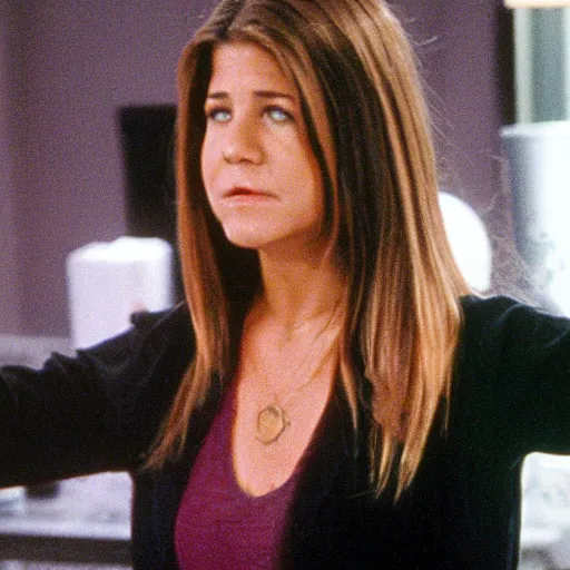 Prompt: Rachel Green performing forbidden black magic rituals