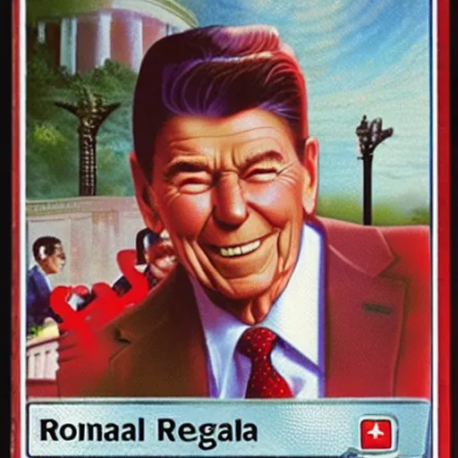 Prompt: ronald reagan magic card
