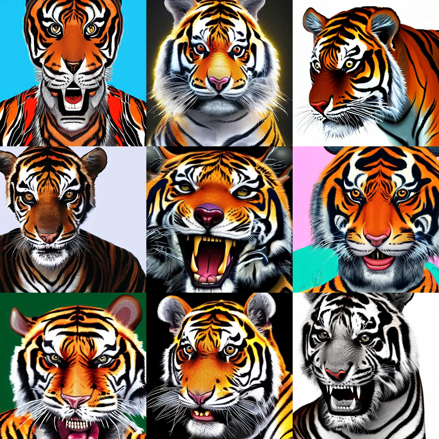 Prompt: a detailed digital art of Steve Buscemi poorly disguised as a tiger