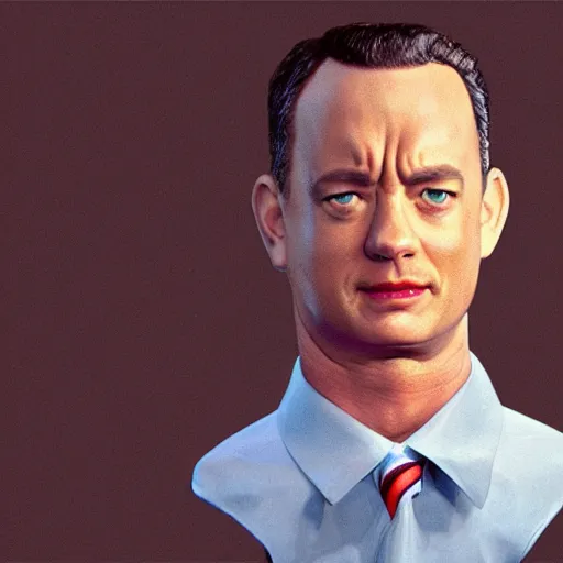 Image similar to tom hanks as forrest gump with giant shrimp heads instead of hands, photorealistic, cgsociety, artstation