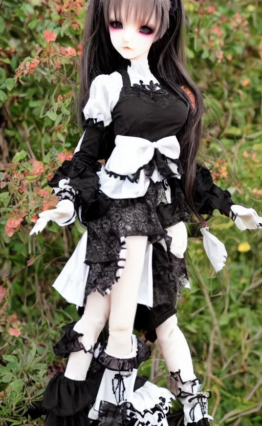 Image similar to dollfie in gothic dress