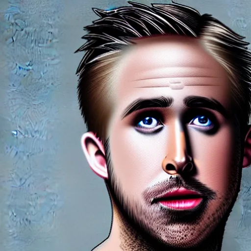 Prompt: Man looking like Ryan Gosling werewolf anime