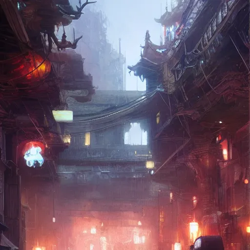 Prompt: Concept art, Shanghai, 8k, james gurney, greg rutkowski, john howe, artstation