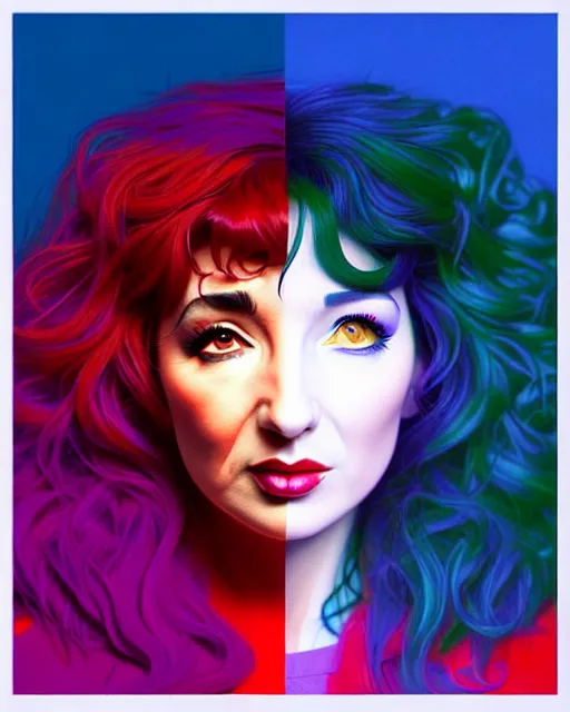 Image similar to richly detailed color illustration kate bush illustrated by artgerm and mina petrovic and timothy kong and marina federovna. 3 d shadowing