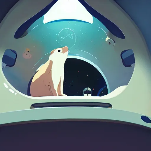 Prompt: baby harp seals as astronaut in a space ship, year 2 3 0 0, atey ghailan, goro fujita, studio ghibli, rim light, sharp lighting, clear focus, very coherent,