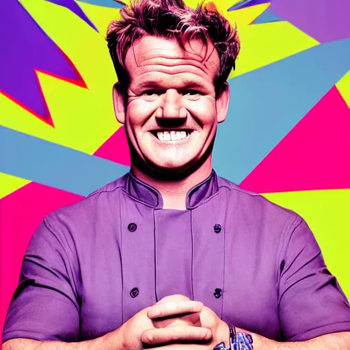 Prompt: symmetrical, full body portrait of Gordon Ramsey, very happy, studio lighting, depth of field, photography, hyper colors, highly detailed