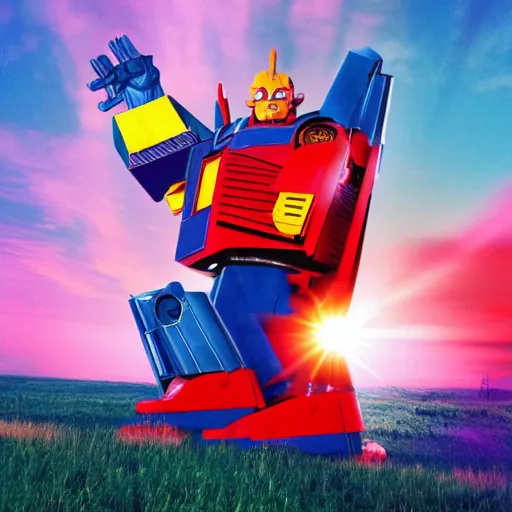 Image similar to Optimus Prime on the teletubbies, 4k