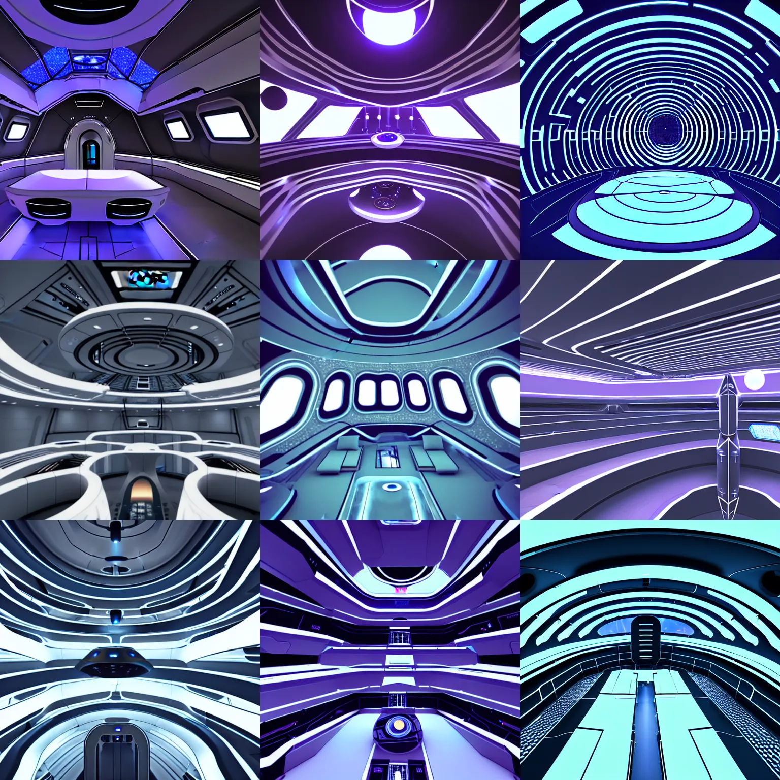 Prompt: a scifi interior of a generational spaceship with cylindrica shape