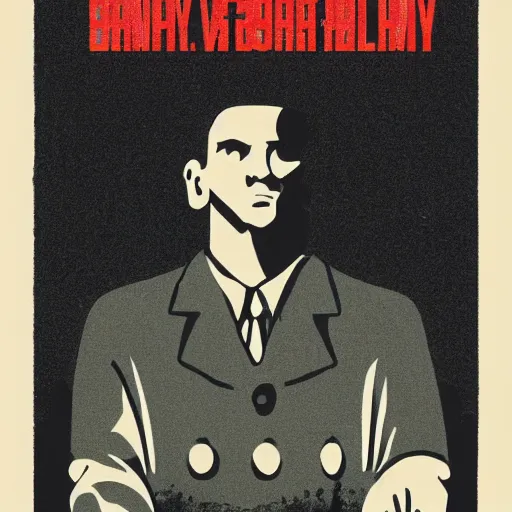 Prompt: the book cover for nineteen eighty - four but its published by a totalitarian regime