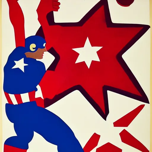 Prompt: Soviet Union Propaganda poster of Captain America