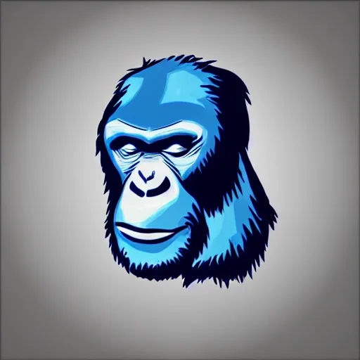 Prompt: bored ape nft, blue white art style, 8 k graphics
