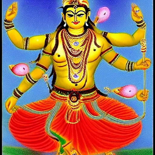 Image similar to Shiva Tandav or Tandava is an unbridled dance of the Lord. It is believed that the world sprang forth from the cosmic dance of Shiva and the creation, sustenance and destruction of the universe depends on it