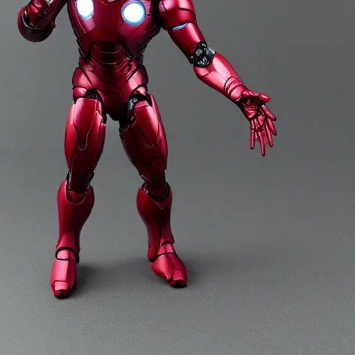 Image similar to marvel legends, actionfigure, iron man, product photo,