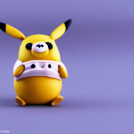 Image similar to the cutest little polymer clay totoro and pikachu hybrid, unreal engine, bokeh