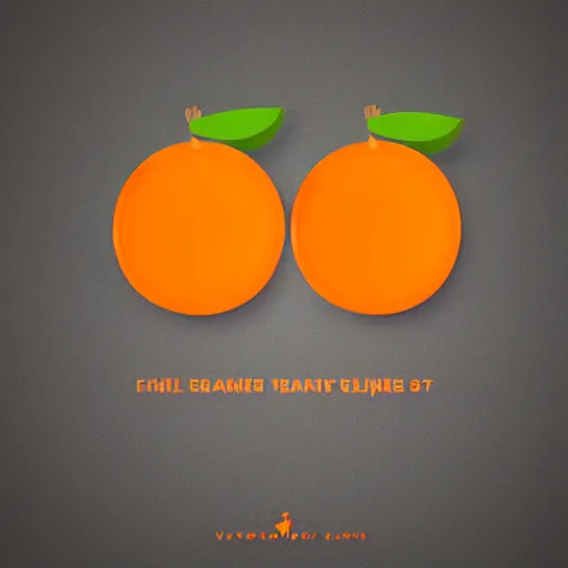 Image similar to 2 circular oranges, one orange takes a bite of the other orange they are both very happy vector logo clean modern minimal crisp edges