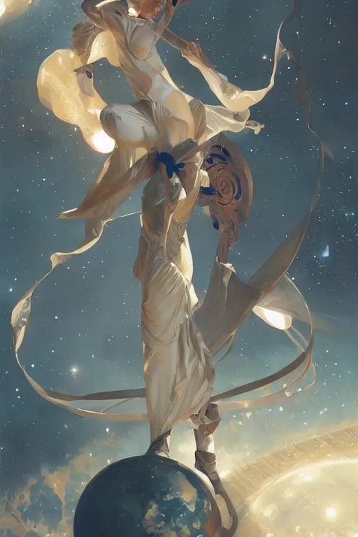 Image similar to space, buddhism, taoism, futurism, painting by greg rutkowski, j. c. leyendecker, artgerm