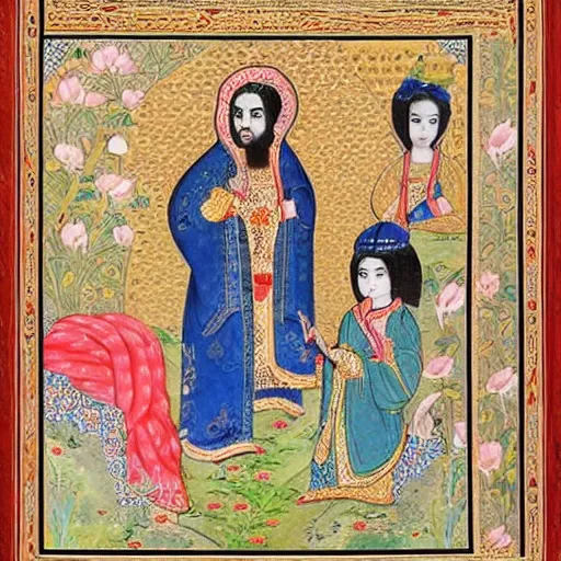 Image similar to a persian miniature painting, high detail, high quality