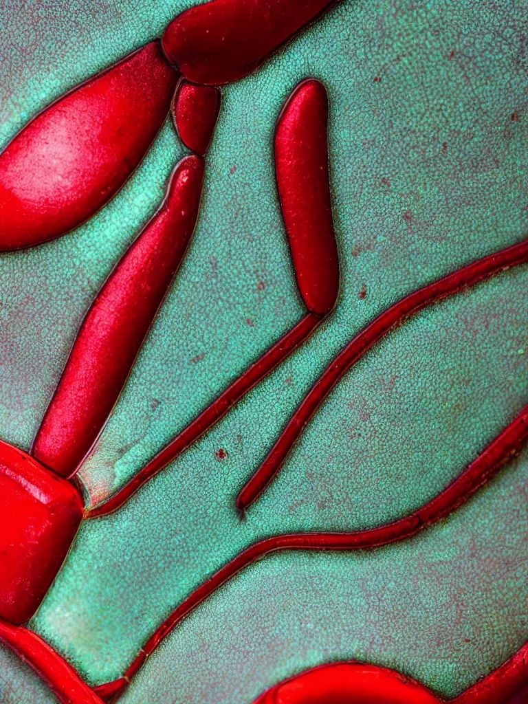 Image similar to subsurface scattering. close - up shot of a beautiful red green and white beetle. insect eyes. complementary color scheme. by alberto burri. studio photography high quality highly detailed award winning photograph by national geographic. soft volumetric light, smooth gradient.