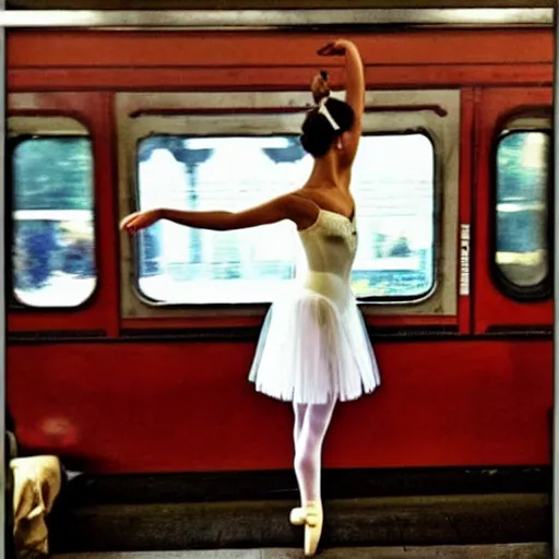 Image similar to ballerina on a train