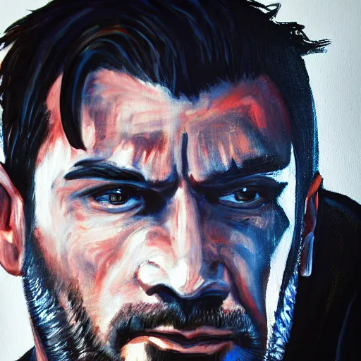 Image similar to Frank castle painting 4k detail