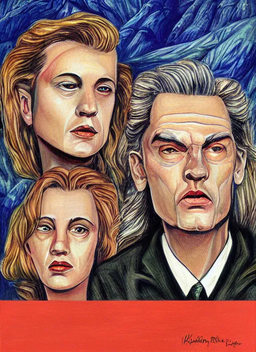 Prompt: Twin Peaks artwork by Kerne Erickson