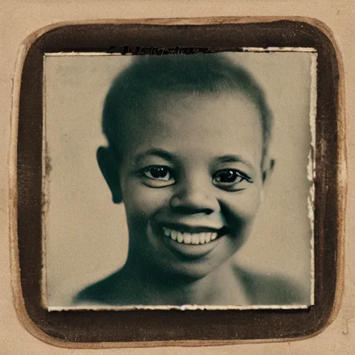 Image similar to tintype of a smiling alien