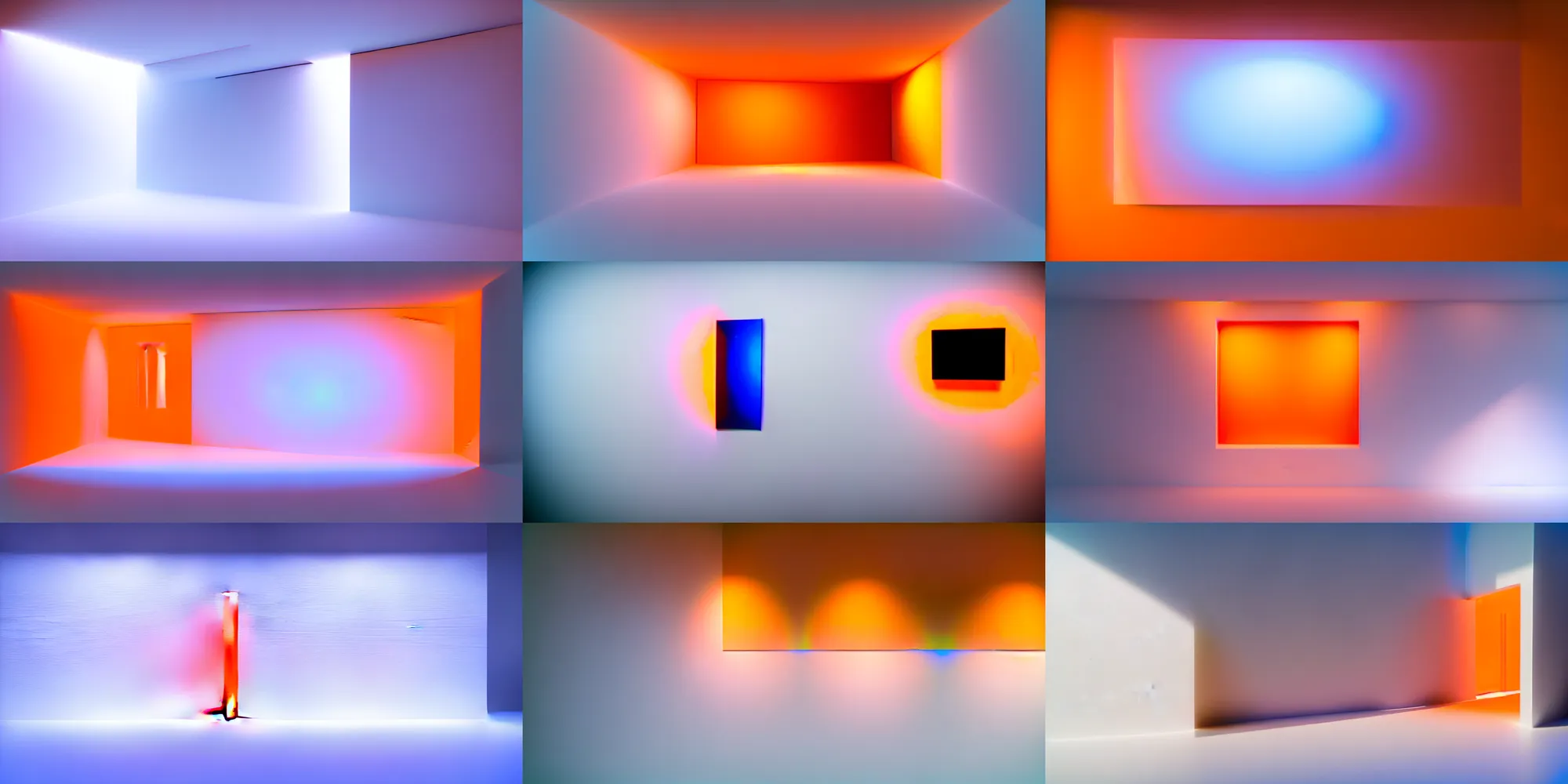 Prompt: polycam lidar 3 d scan on very beautiful white wall with beautiful contrast of light and shadow, orange to blue gradient luminescence, professional foto, front elevation, optical illusion, close - up, in focus, reflection, cinematic frame