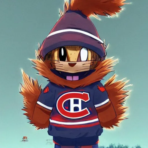 Image similar to anime Portrait of Youppi the Habs Montreal Canadiens Mascot as a very cute powerful and friendly pokemon, highly detailed anime, high evolution, 1990s, legendary, smooth, sharp focus, dynamic lighting, intricate, trending on ArtStation, illustration pokemon, art by WLOP