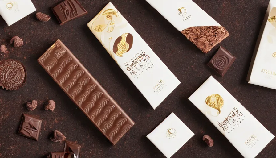 Prompt: a packaging design for a luxury chocolate bar