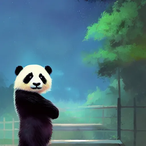 Prompt: a panda, by anato finnstark, by alena aenami, by john harris, by ross tran, by wlop, by andreas rocha