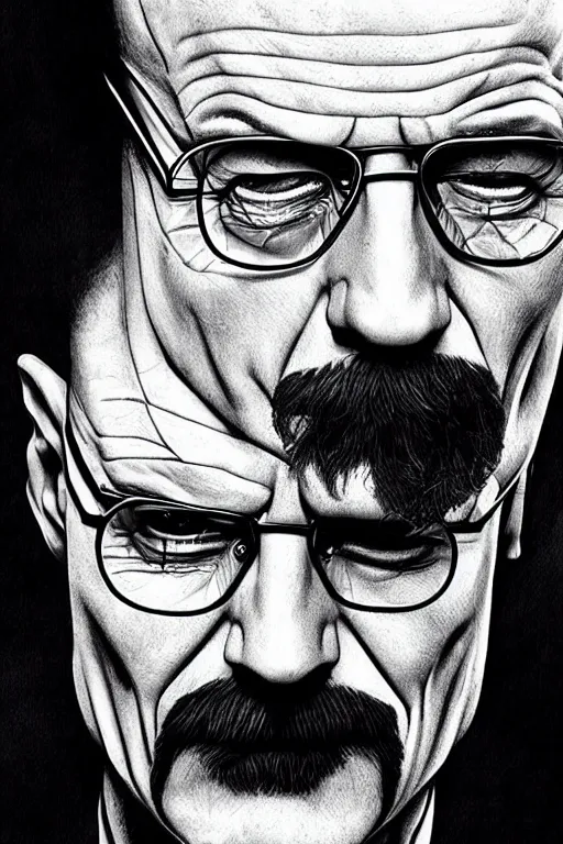 Image similar to walter white as the joker, photorealistic, highly detailed,