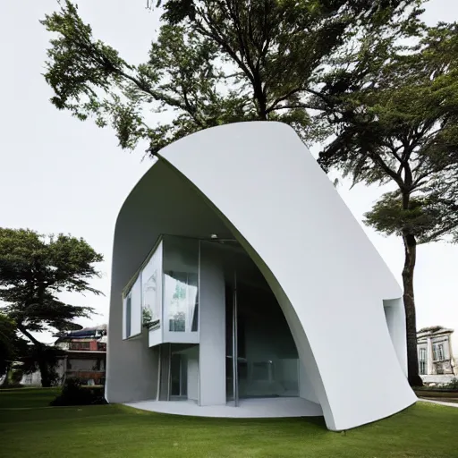 Image similar to house designed by zaha hadid