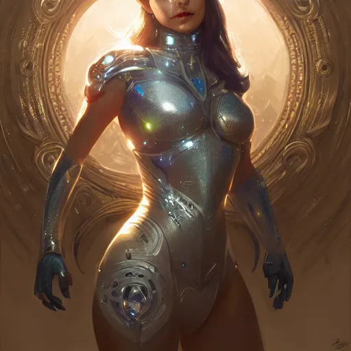 Image similar to cyborg princess of the light, fantasy, intricate, elegant, highly detailed, digital painting, artstation, concept art, smooth, sharp focus, illustration, by artgerm and greg rutkowski