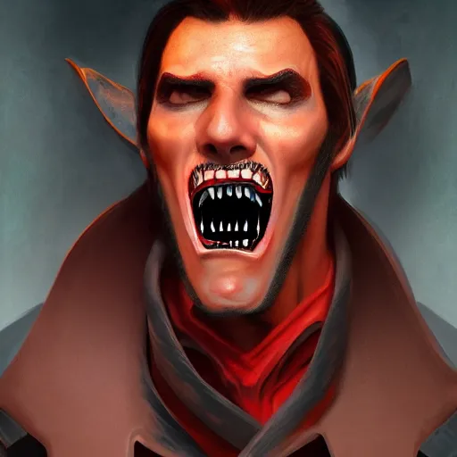 Image similar to portrait of jair bolsonaro dracula showing his fangs, intricate, elegant, highly detailed, centered, grungy, digital painting, artstation, concept art, smooth, sharp focus, boris vallejo