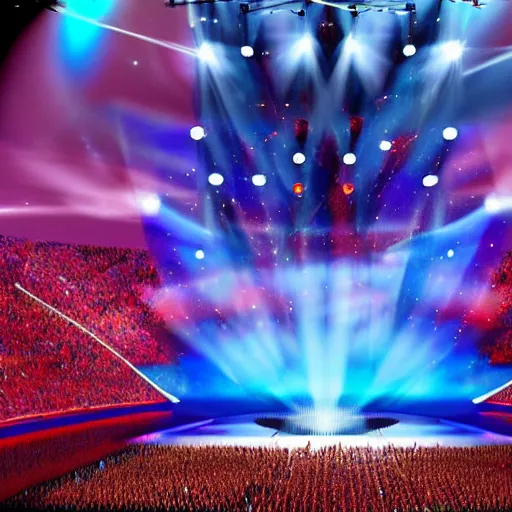 Prompt: eurovision stage design 2023 , ultra realistic , 8k , volumetric , IMAX , creative