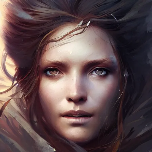 Image similar to a beautiful portrait of a wind goddess by Greg Rutkowski and Raymond Swanland, Trending on Artstation, ultra realistic digital art