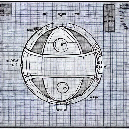 Prompt: pokeball blueprint