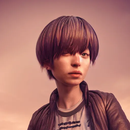 Image similar to : androgynous person with mushroom head ,hyper detailed art station  parabolic lighting contest winners unrealengine trending on artstation,cinematic, hyper realism, high detail, octane render, 8k