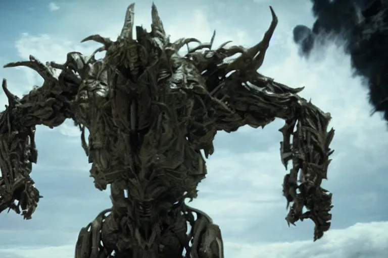 Image similar to VFX movie of cybernetic beast man lunging by Emmanuel Lubezki