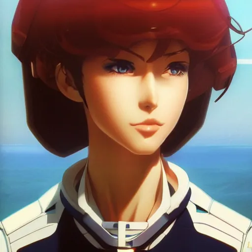 Prompt: An anime portrait of beautiful female pilot , still from Robotech 1985 by Stanley Artgerm Lau ,WLOP, Ilya Kuvshinov ,James Jean, Andrei Riabovitchev , symmetrical