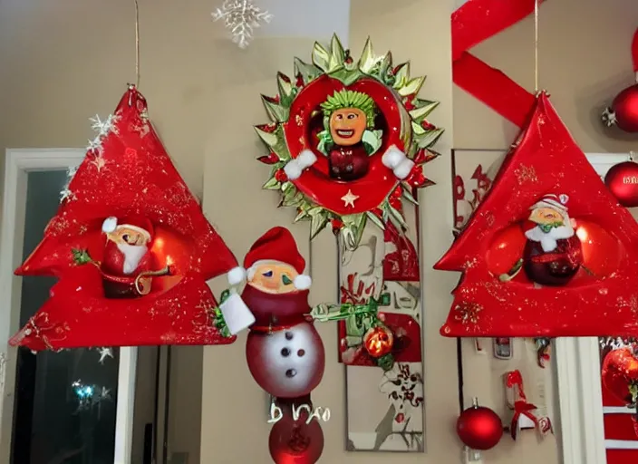 Prompt: christmas decorations that look like guy fieri