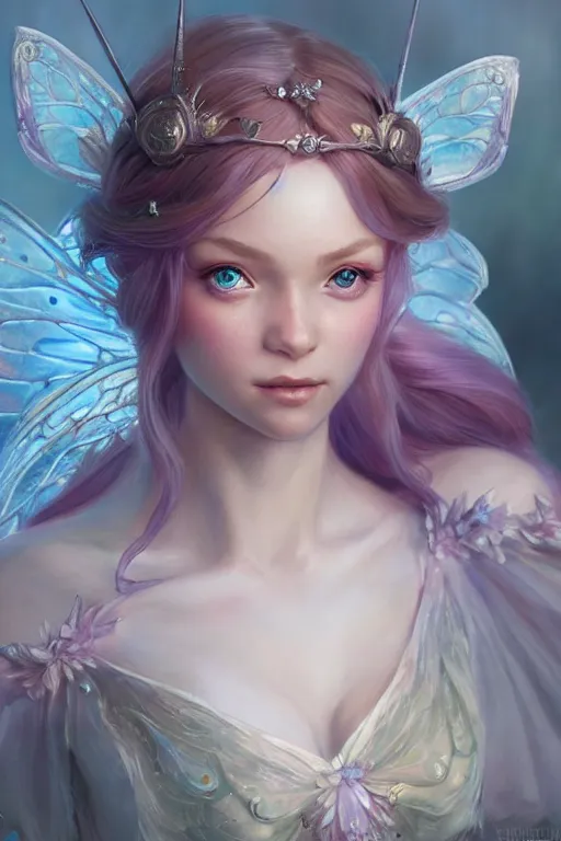 Image similar to fairy princess, highly detailed, d & d, fantasy, highly detailed, digital painting, trending on artstation, concept art, sharp focus, illustration, art by artgerm and greg rutkowski and fuji choko and viktoria gavrilenko and hoang lap